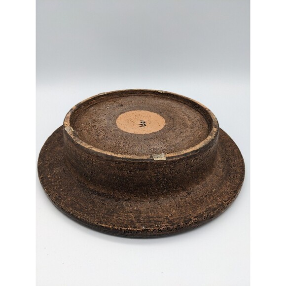 VTG Bitossi Ashtray Round Bowl Brown Mustard Glaze 60s 70s Italy Brutalist 10.5" - Picture 7 of 16